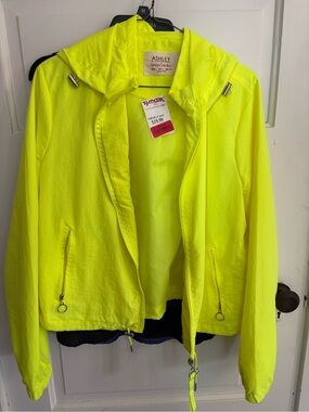 Ashley by 26 International neon yellow jacket. Size large. NWT